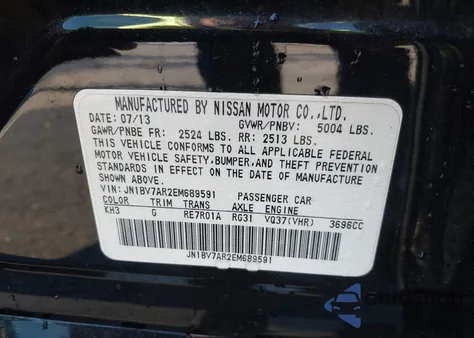 2014 Infiniti Q50 Premium z USA, uszkodzony, nr VIN JN1BV7AR2EM689591